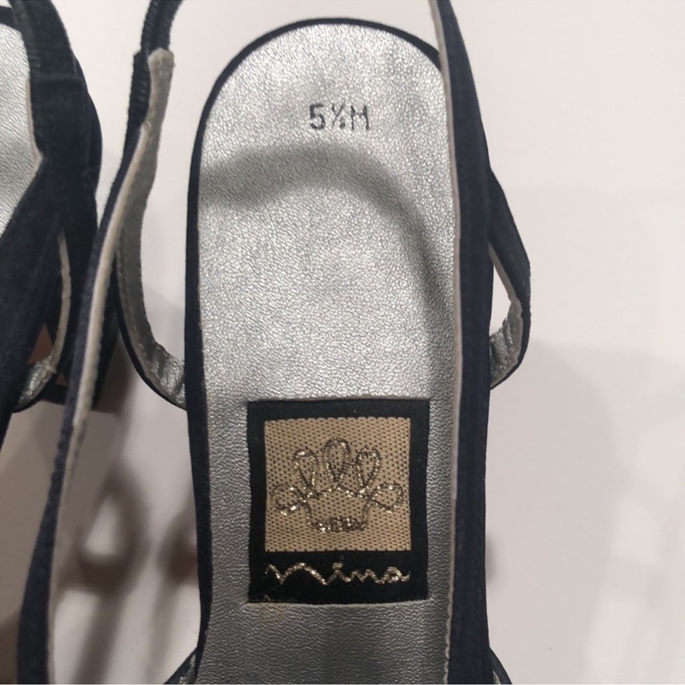 NINA Navy Blue Dress Heels Size 5.5 - Picture 7 of 8